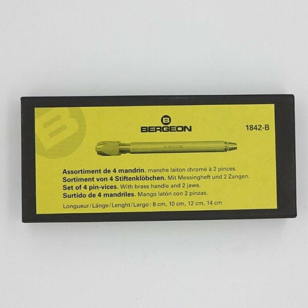 Bergeon 1842-B Set Of 4 Square Head Pin Vices Holders Brand New Tool