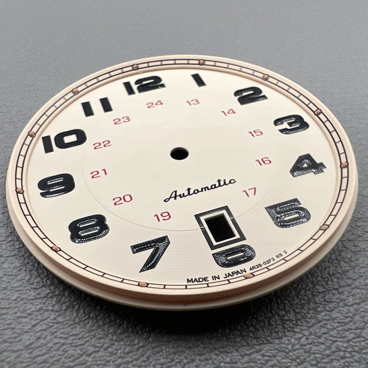 36mm Light Brown Vintage Watch Dial, no lume, modified for NH35 movement, ideal for custom watch builds.