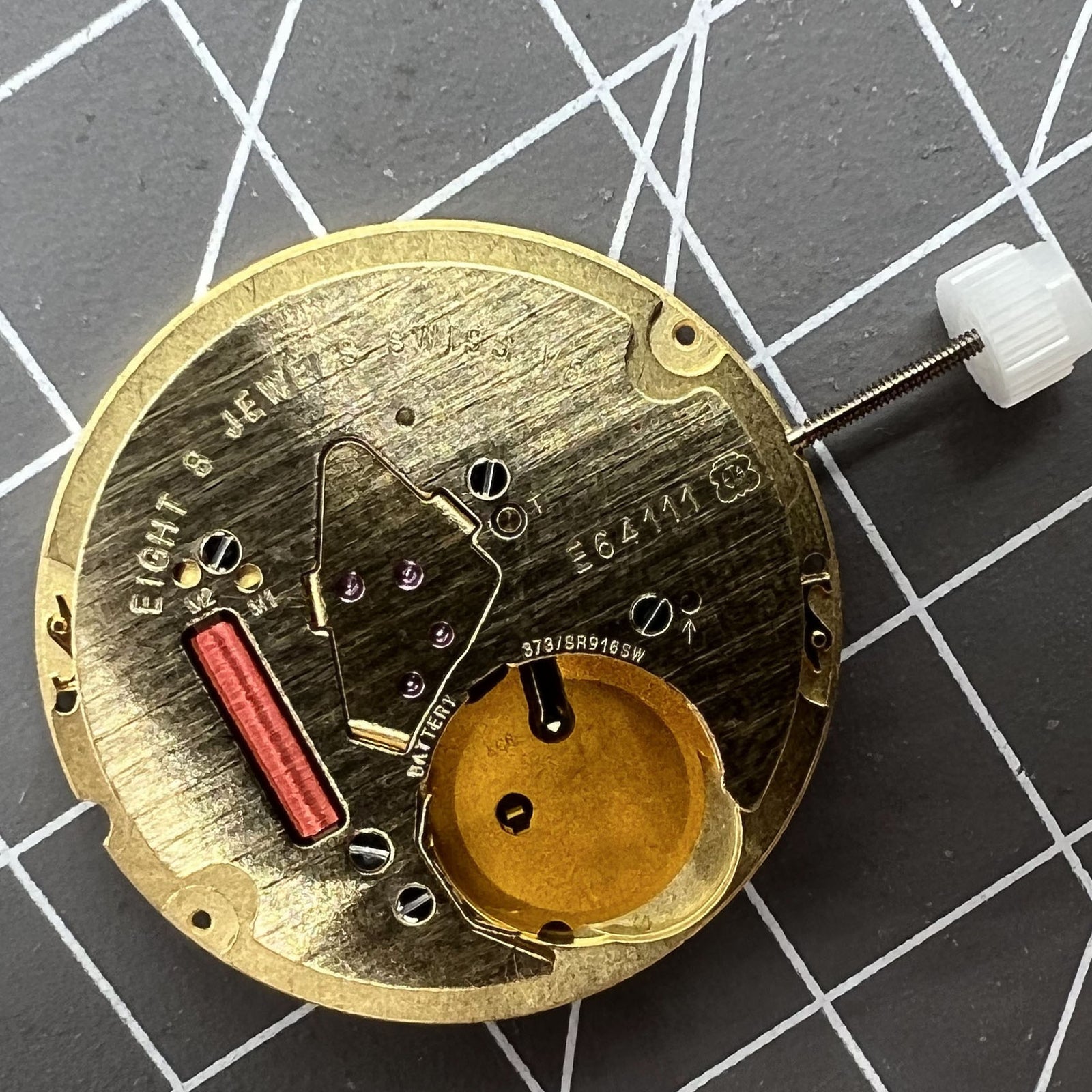 ETA E64.111 Swiss quartz 3-hand watch movement with date window at 3 o'clock for precise timekeeping