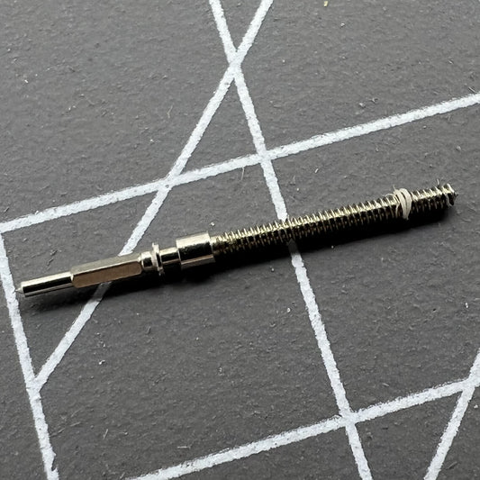 Swiss Made watch winding stem for ISA 1198 movement, precision fit for watchmakers.