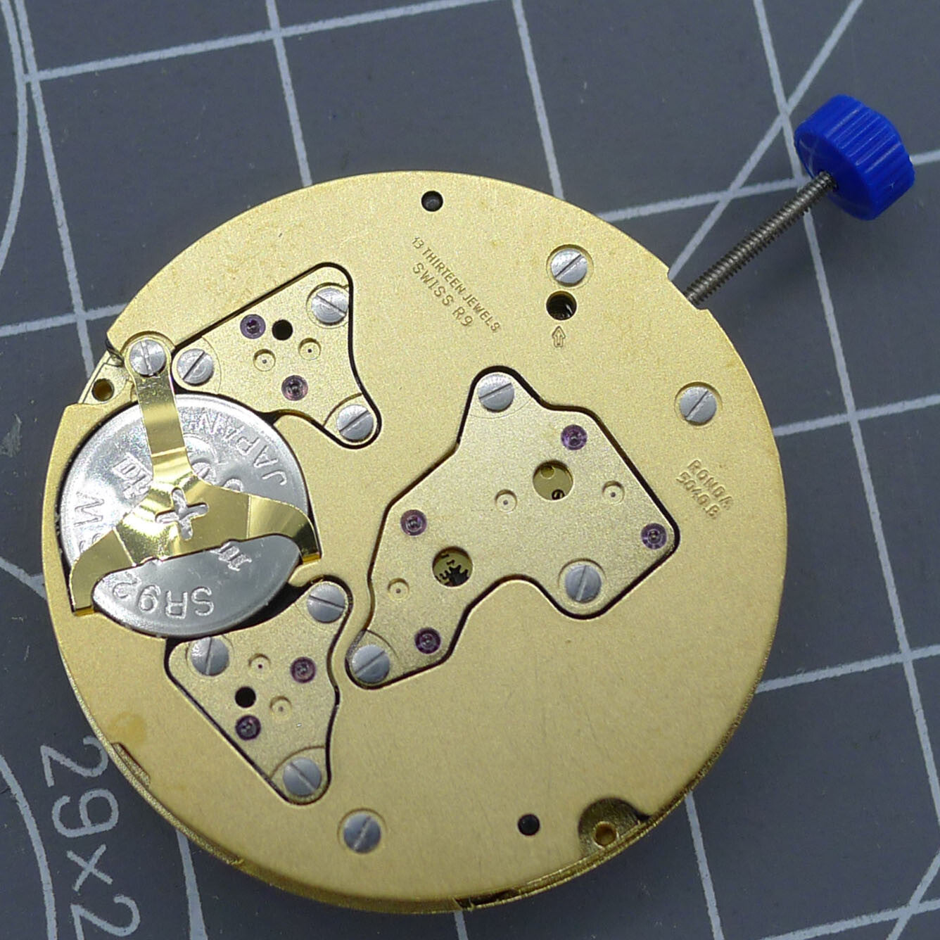Mouvement de montre à quartz Ronda 5040B 5040.B Mouvement à disque noir Mouvement doré