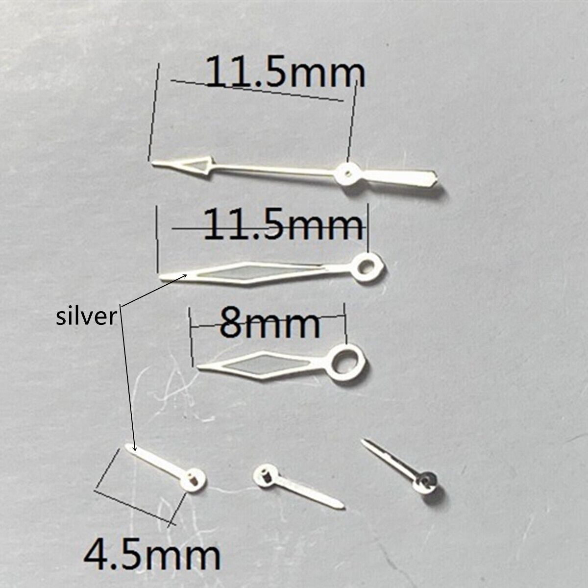 11.5mm Green Lume Diamond Shape Watch Hands for Miyota OS10 OS20 OS22 OS60 OS80
