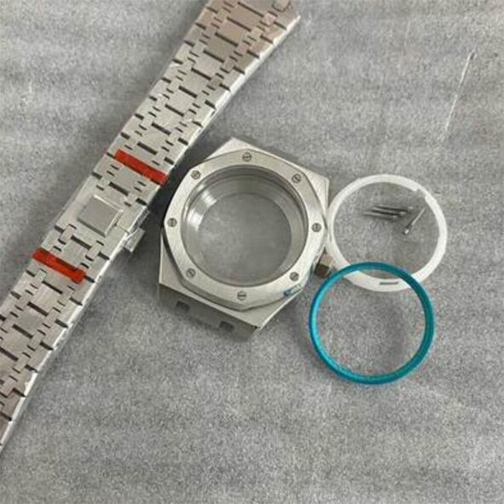 41mm Watch Case Strap with Chapter Ring Waterproof Sapphire Glass for NH35 NH36