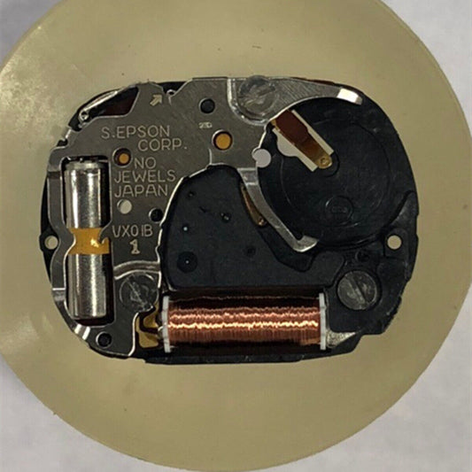 1. Hattori Japan VX01 quartz watch movement with 3 hands and stem, precise timekeeping accessory.
