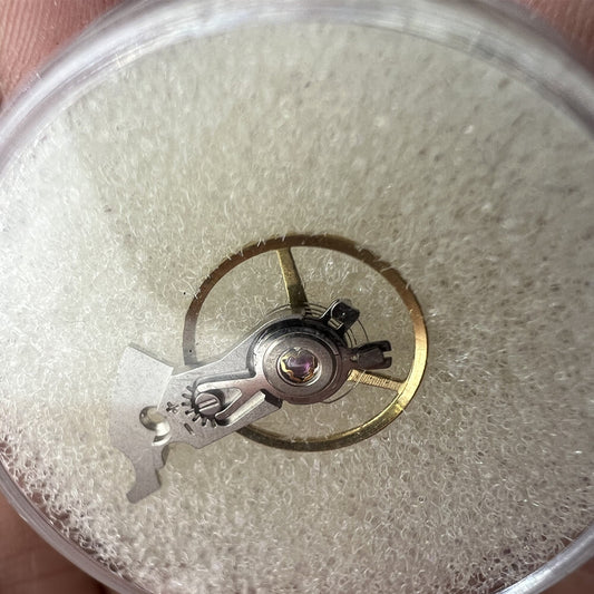 Watch balance wheel with splint for ETA C07.111 movement, precision part for watch repair.