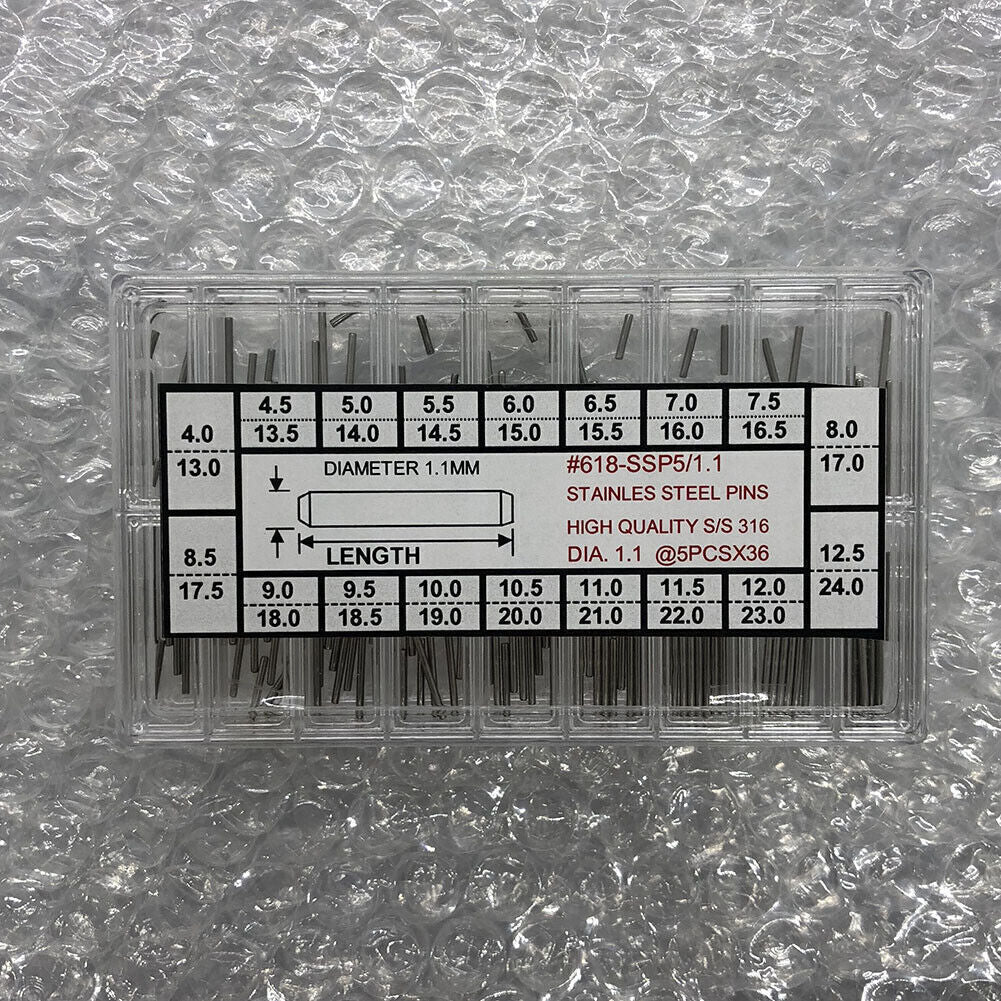 Goupilles de connexion pour bracelet de montre en acier inoxydable 316#, 180 pièces/boîte