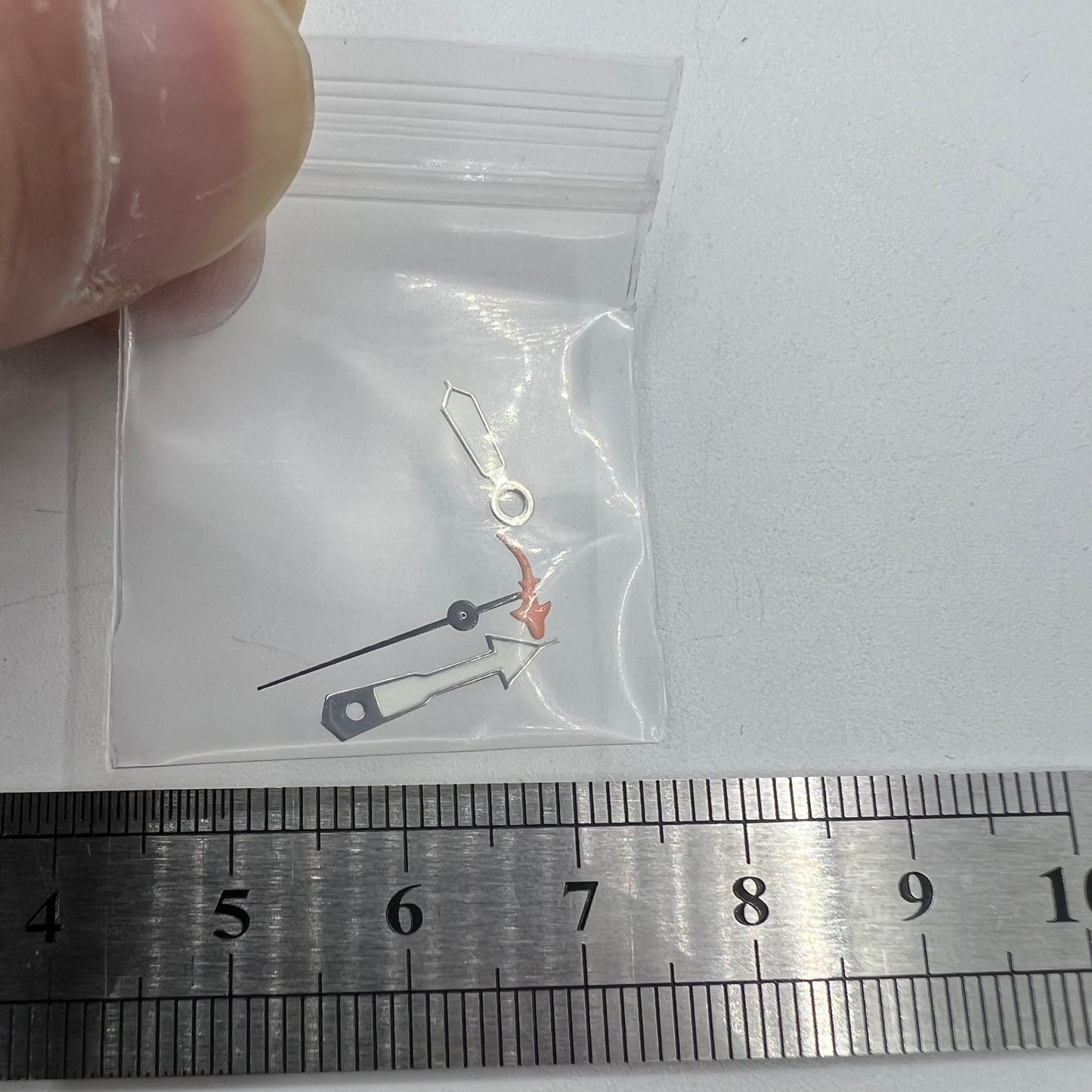 Fish style second hand for NH35/NH36/4R36 watch movements, precision fit, ideal for custom watch repairs.