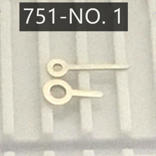 Silver watch hands set for Ronda 751 quartz movement, 2 hands per pack, precise replacement by P1-H6-NO1.