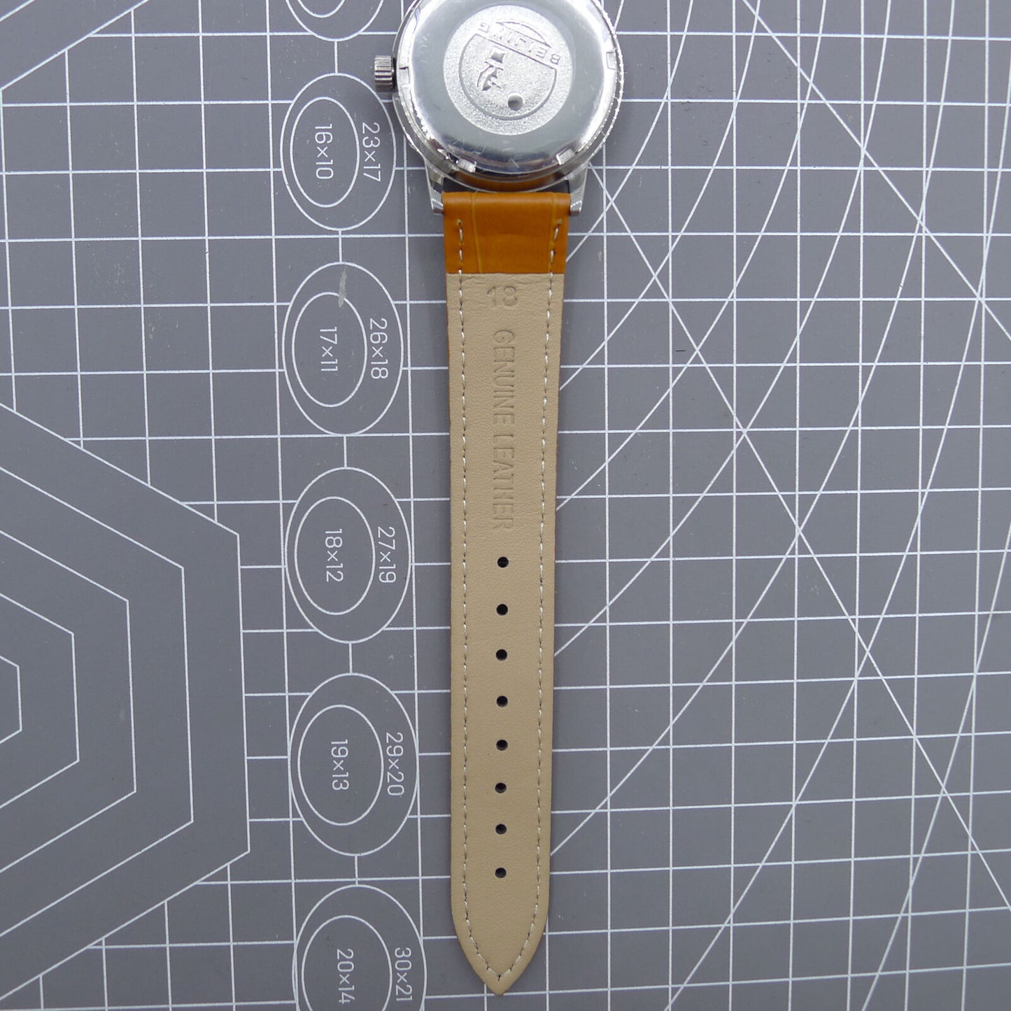 Beijing 36mm Double Rhomb watch with silver case, silver nail strap, manual mechanical movement for precise timekeeping