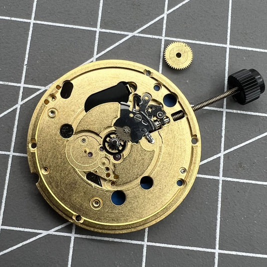 Swiss Made ETA 955.432 quartz watch movement with 2 hands, precise and reliable craftsmanship.