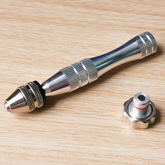 China Made 12cm silver steel pin vice for watchmakers, non-slip grip, opening 0.3-3mm precision tool.