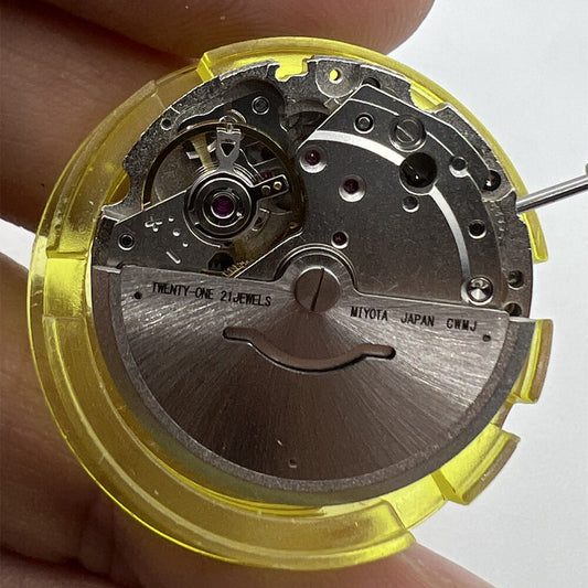 Genuine Silver Miyota Citizen 8200 automatic movement with day-date feature for watch repairs.