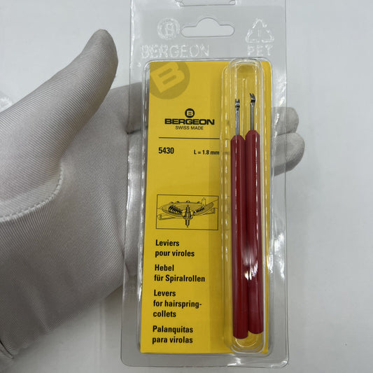 Swiss Bergeon 5430 hairspring collet lever 1.80mm width for precise watch repair tools.