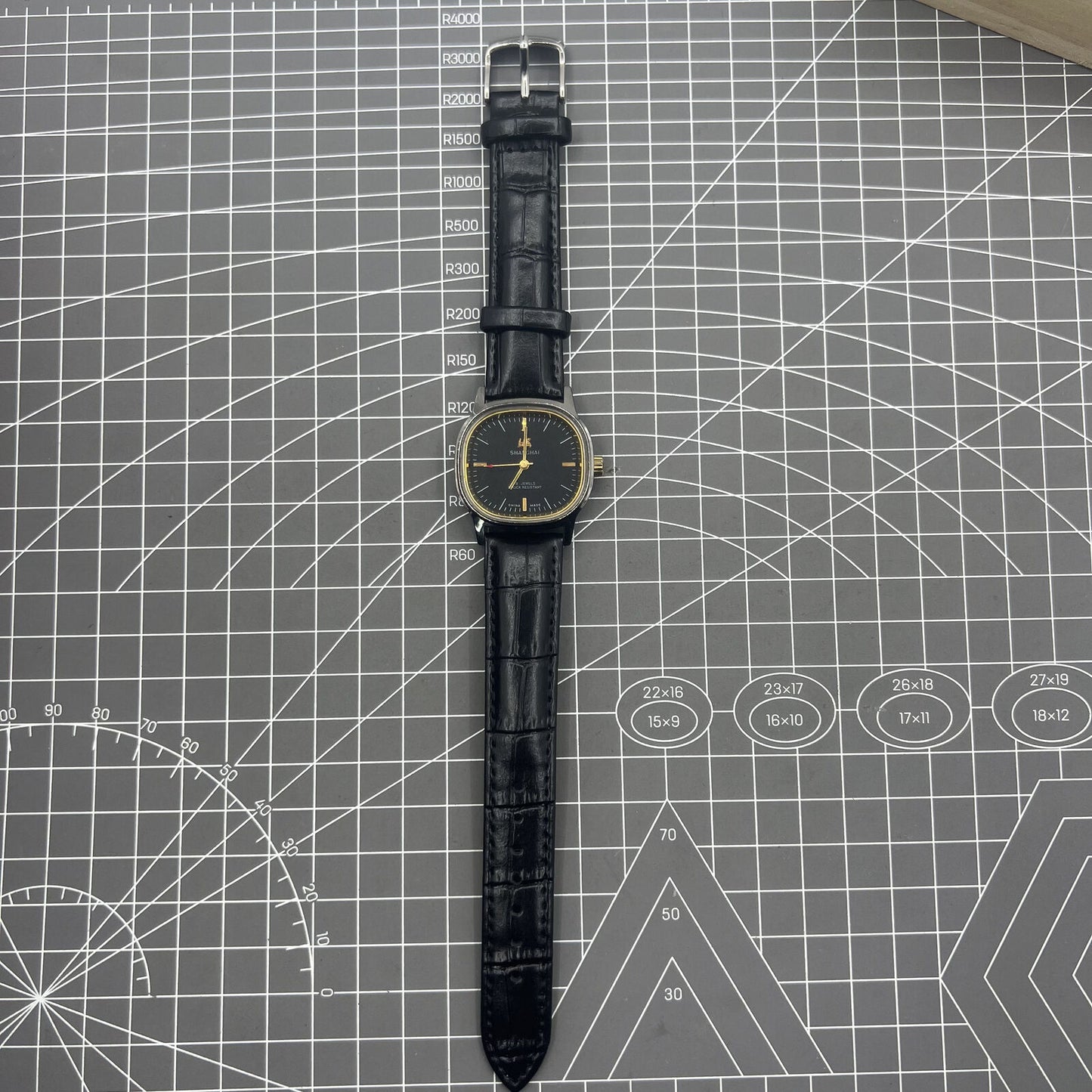 34mm Shanghai Factory Made Manual Mechanical Watch Black 19 Jews Shock-Resistant