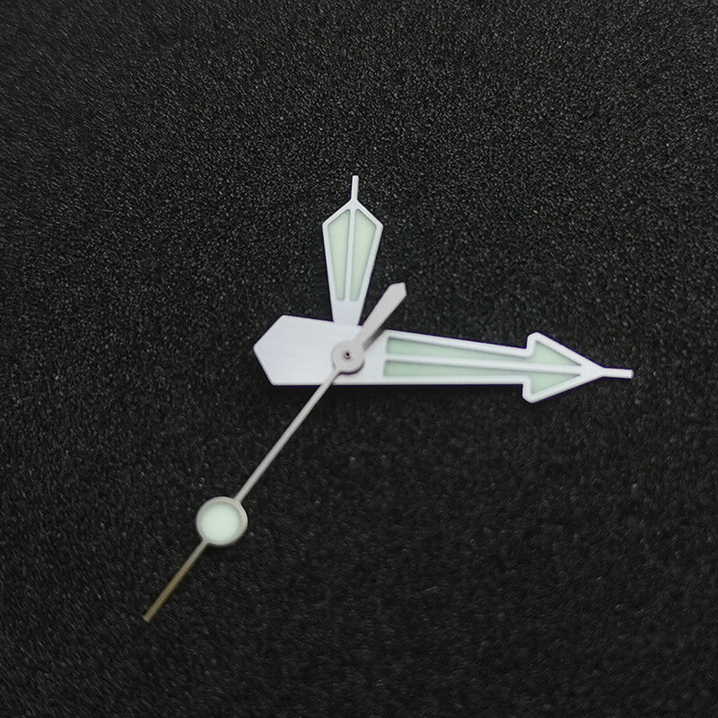Green luminous watch hands set for SKX/SBBN NH35/NH36, enhancing visibility and style, brand P1-4-A.