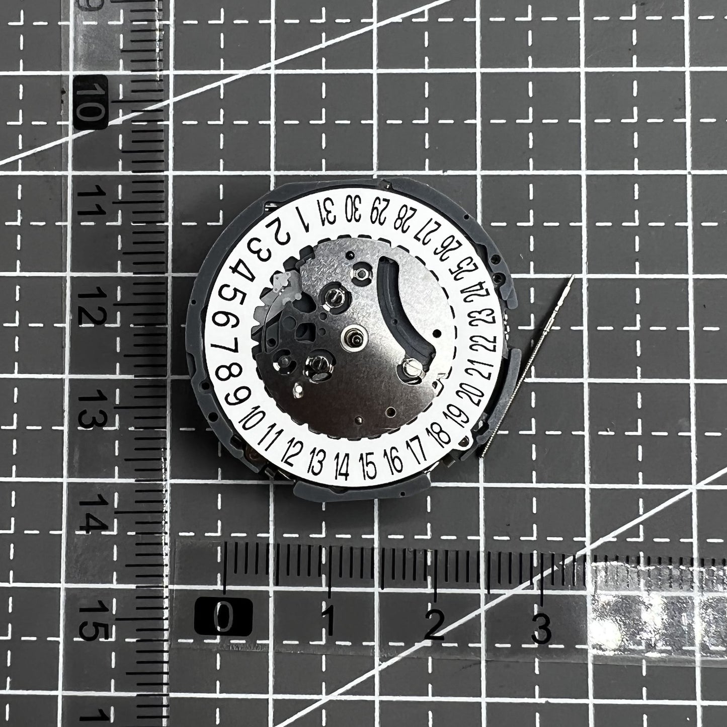 Japan Hattori VK64A quartz watch movement featuring date display at 6 o'clock for accurate timekeeping.