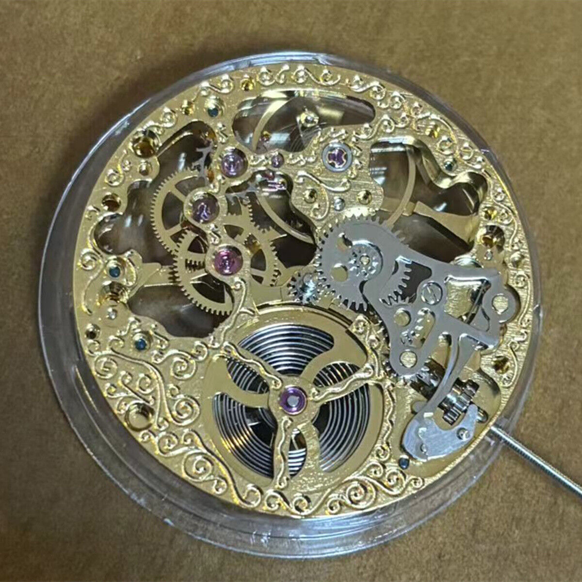 ST3600 China Made 6497 golden hollow mechanical watch movement for hand-winding watch repair.
