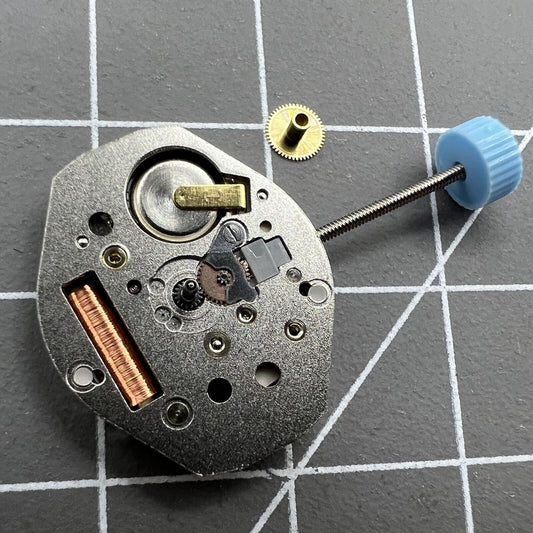 Swiss Ronda 763 quartz watch movement with high canon pinion, precision timekeeping by Ronda brand.