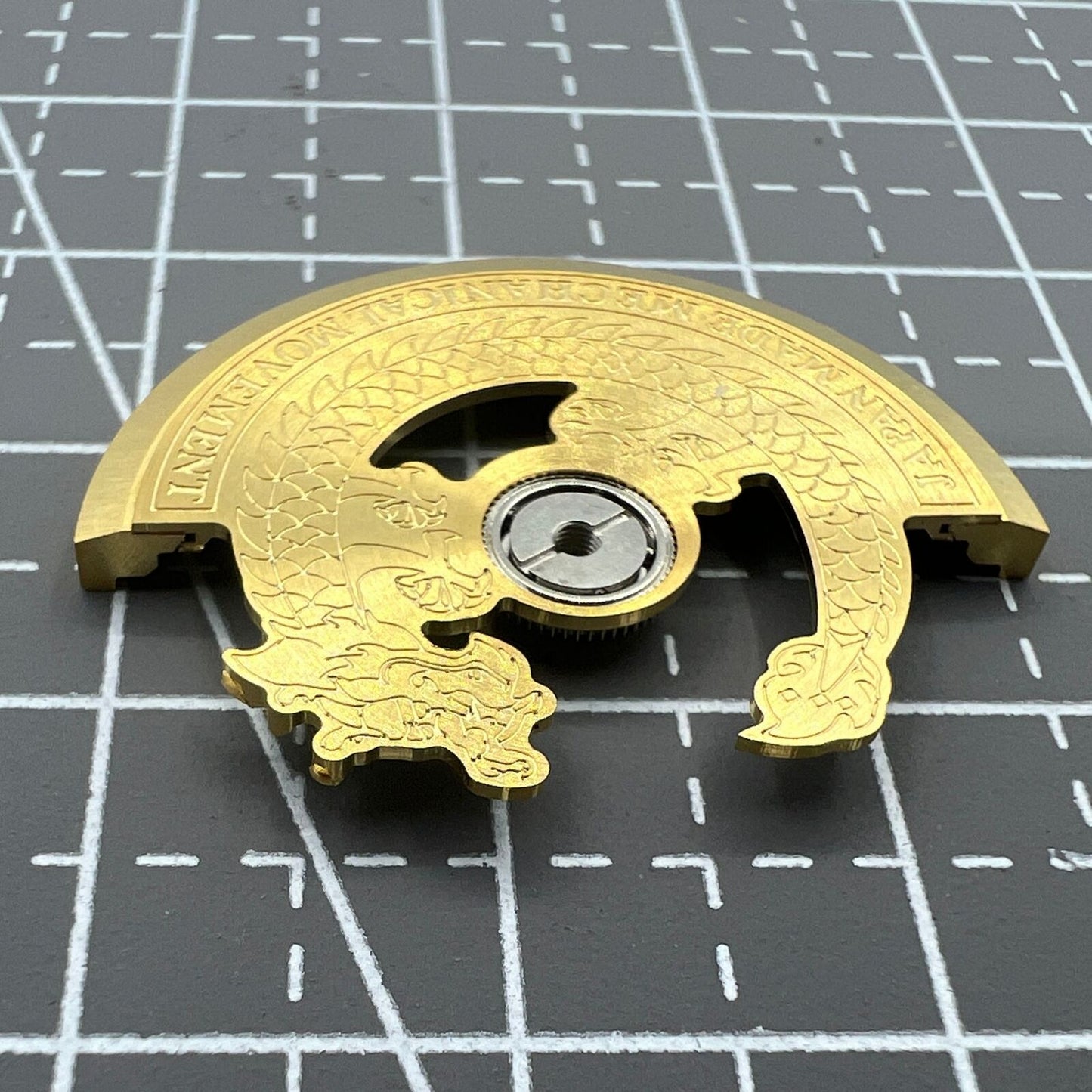 Golden Dragon carved rotor for NH35 NH36, boosting automatic watch winding efficiency.