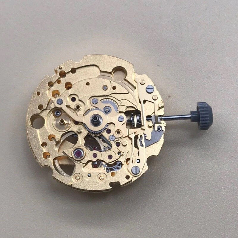 Neu Miyota 82S0 Golden/Silber Überzogene Hohl Japan Automatische Mechanische Bewegung