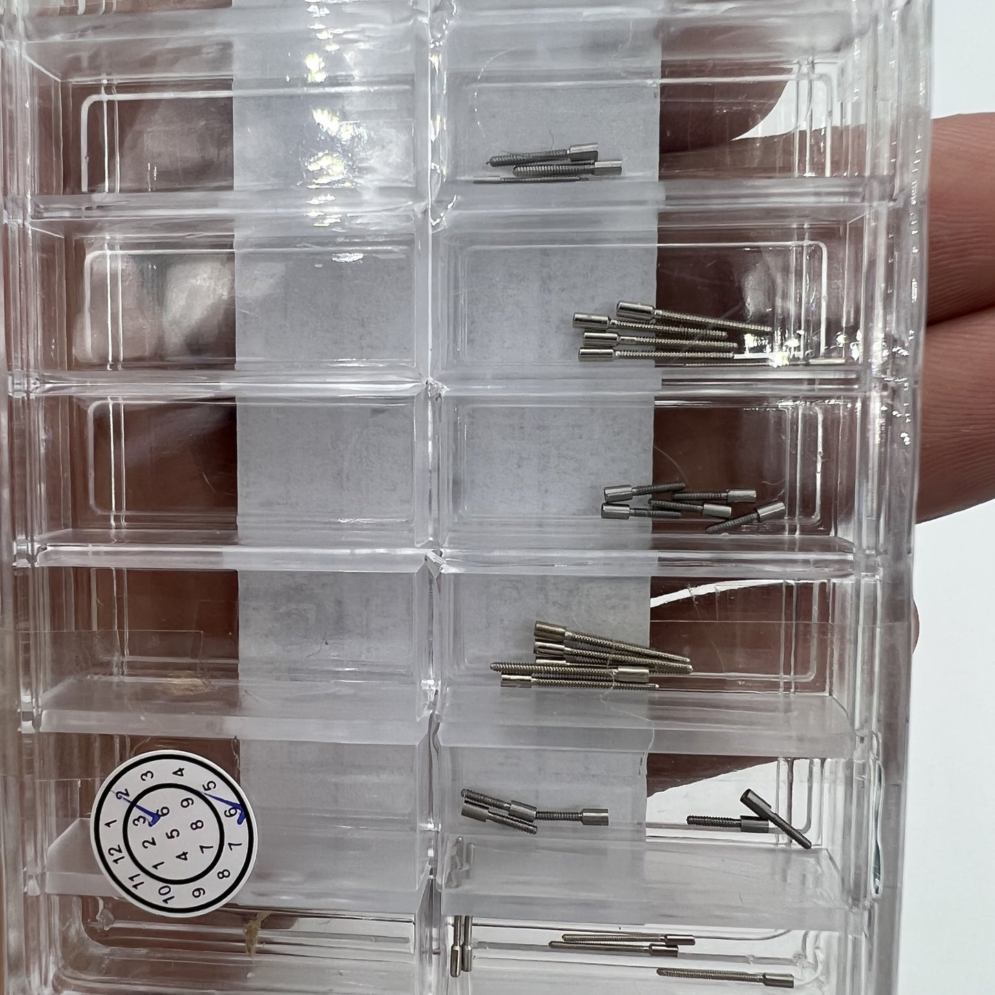 45-piece Swiss ETA watch stem extenders set, 9 sizes for precise movement adjustments.