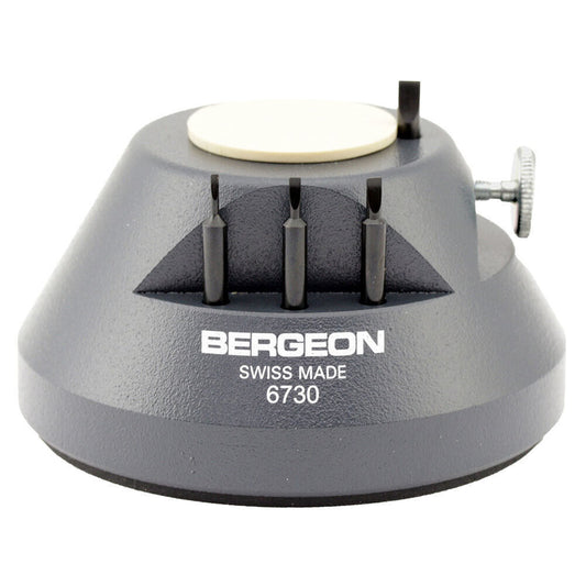 Bergeon 6730 tool for securing and removing watch bracelet screws efficiently and precisely.