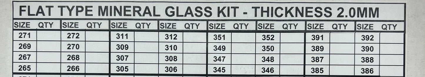 2.0mm Thick 32pcs Flat 26.5-39.2mm Round Watch Glass Mineral Crystal Replacement