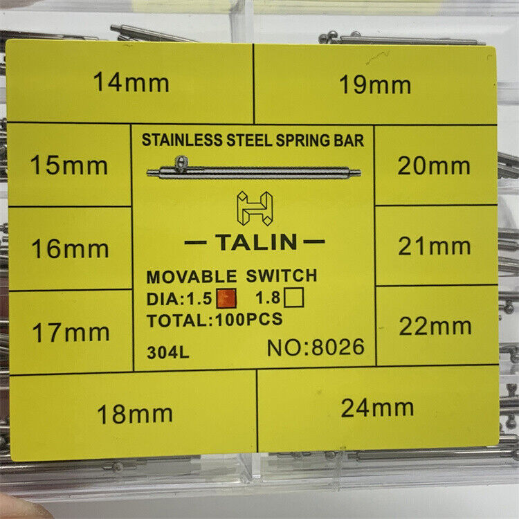 1. Stainless Steel Spring Bars 14-24mm for Watch Repair