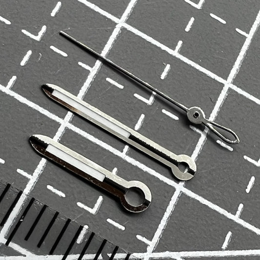 Silver trim watch hands set for ETA 2824 2834 2836 2846 movements, precise fit.