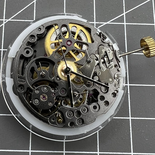 Hollow Black SL4802 watch with 41-jewel automatic chronograph movement