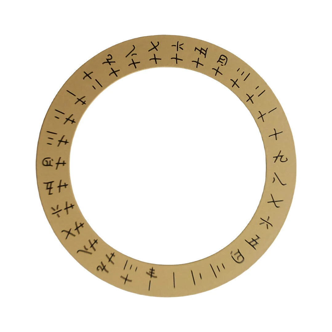 Golden vintage ETA 2834 date and week disk overlay, stylish upgrade for watch accessories.