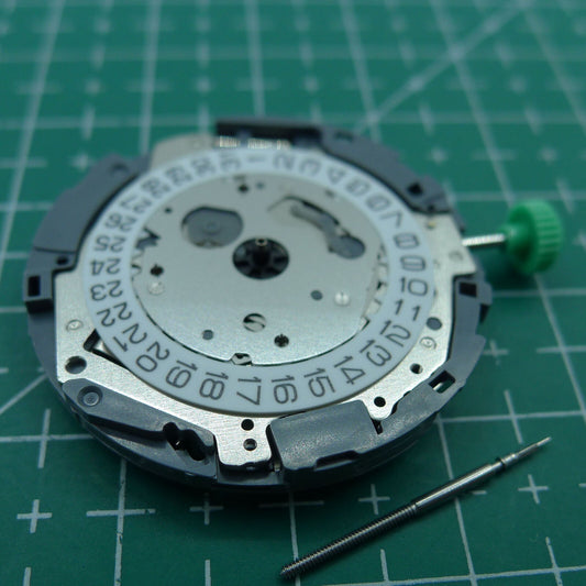 Miyota OS10 quartz watch movement with date display at 3 o'clock, reliable Japan brand component