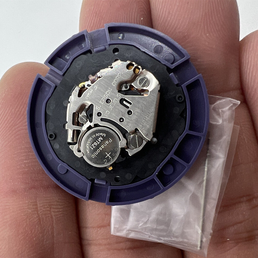 Epson AS32A solar watch movement with 3 hands and date at 3, genuine Japan made.