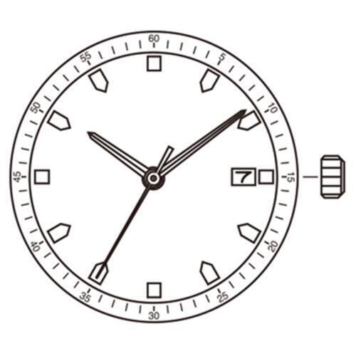 Miyota 9U13 Japan Quartz Movement Date At 3/6