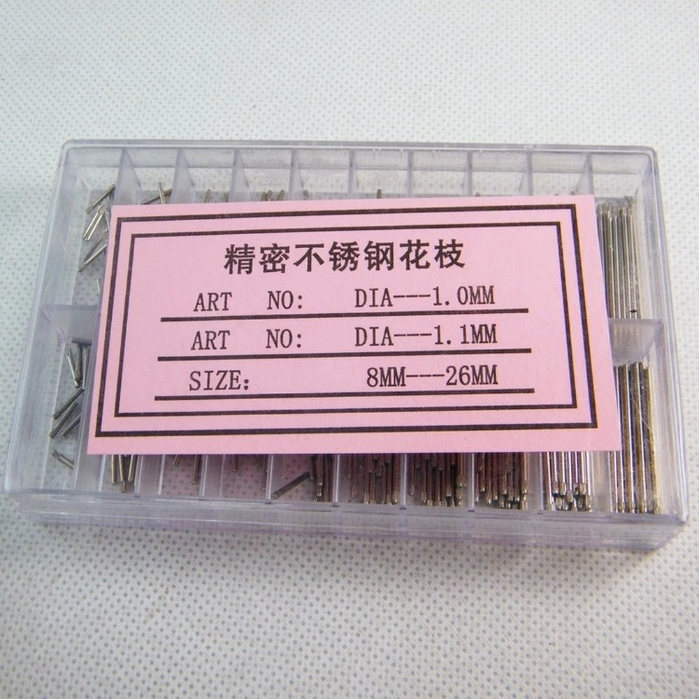 Assortiment de 300 barrettes de friction pour bracelet de montre en acier inoxydable, de 8 à 26 mm