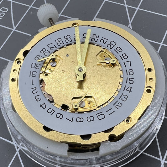 Swiss Made ETA251.272 quartz watch movement with date display at 4 o'clock slot, reliable precision.