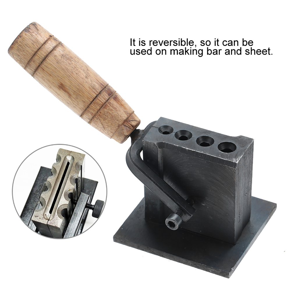 Adjustable metal molding groove ingot mould for precise jewelry metal shaping and crafting.