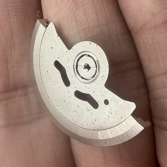Silver rotor oscillating weight for NH35 NH36 7S26A watch movement, compatible with various brands.