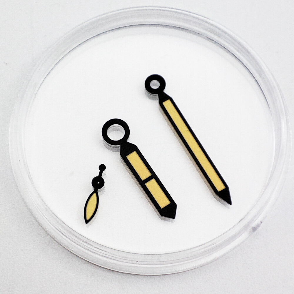 Green luminous watch hands compatible with ST3600/6497/6498 movements, 4.5x16x11.5mm.