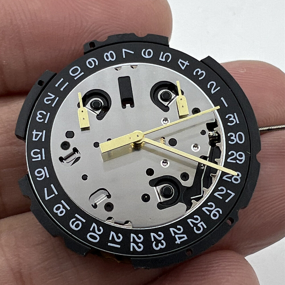 ETA G10.212 Swiss made quartz watch movement with 3 hands and date display at 4 o'clock.