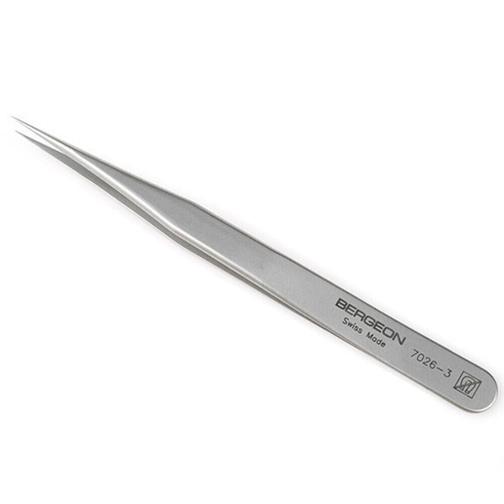 Bergeon 7026-3 Antimagnetic Tweezer Fine, Exellent for Hairsprings Swiss Made