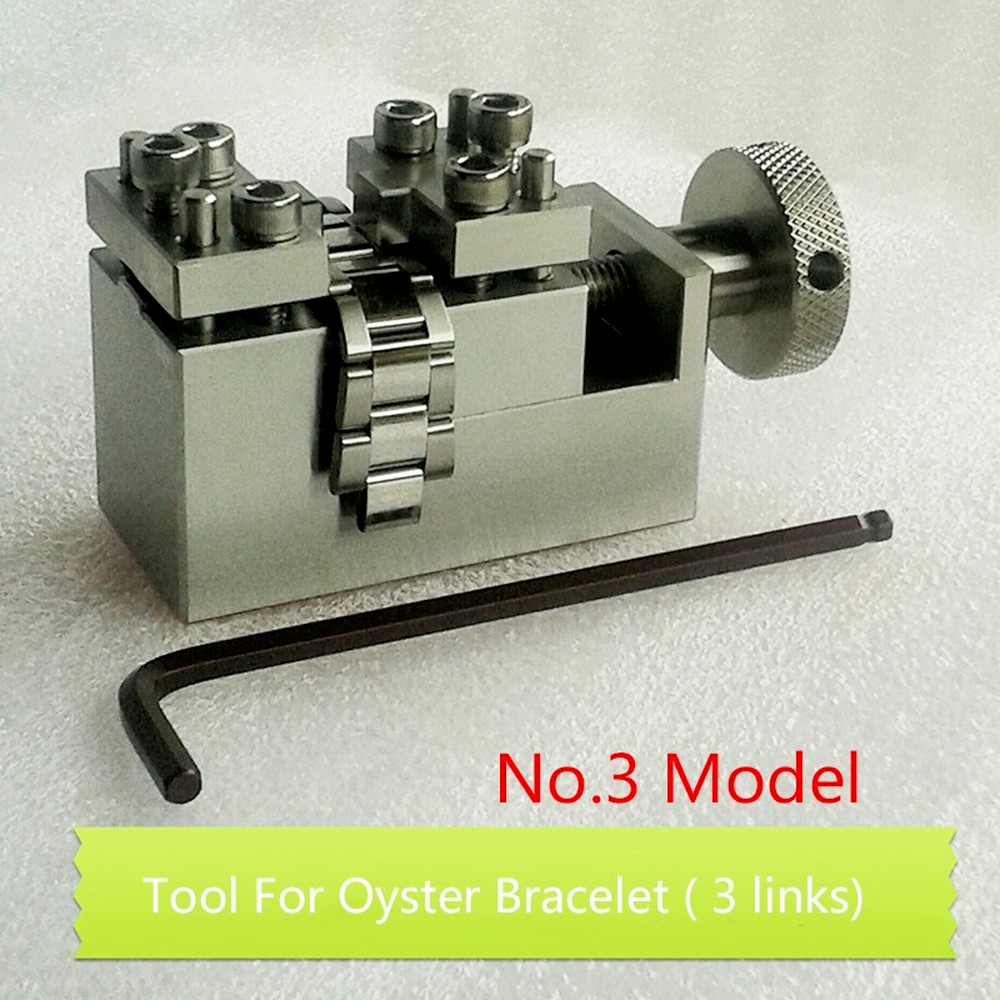 Rolex Submariner watch band adjustment tool for Oyster and Jubilee link resizing.