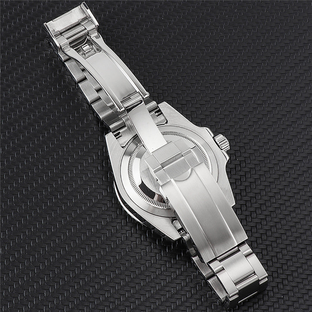 Boîtier de montre lumineux en acier inoxydable 40 mm, verre saphir, bracelet et mouvement NH35