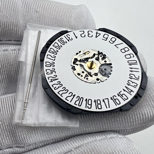 Japan-made Hattori Epson TMI VX62 quartz watch movement for precise timekeeping and durability.
