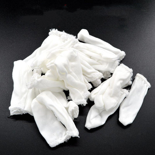 Natural cotton disposable finger cots set for watch repair, sweatproof and non-slip protection.