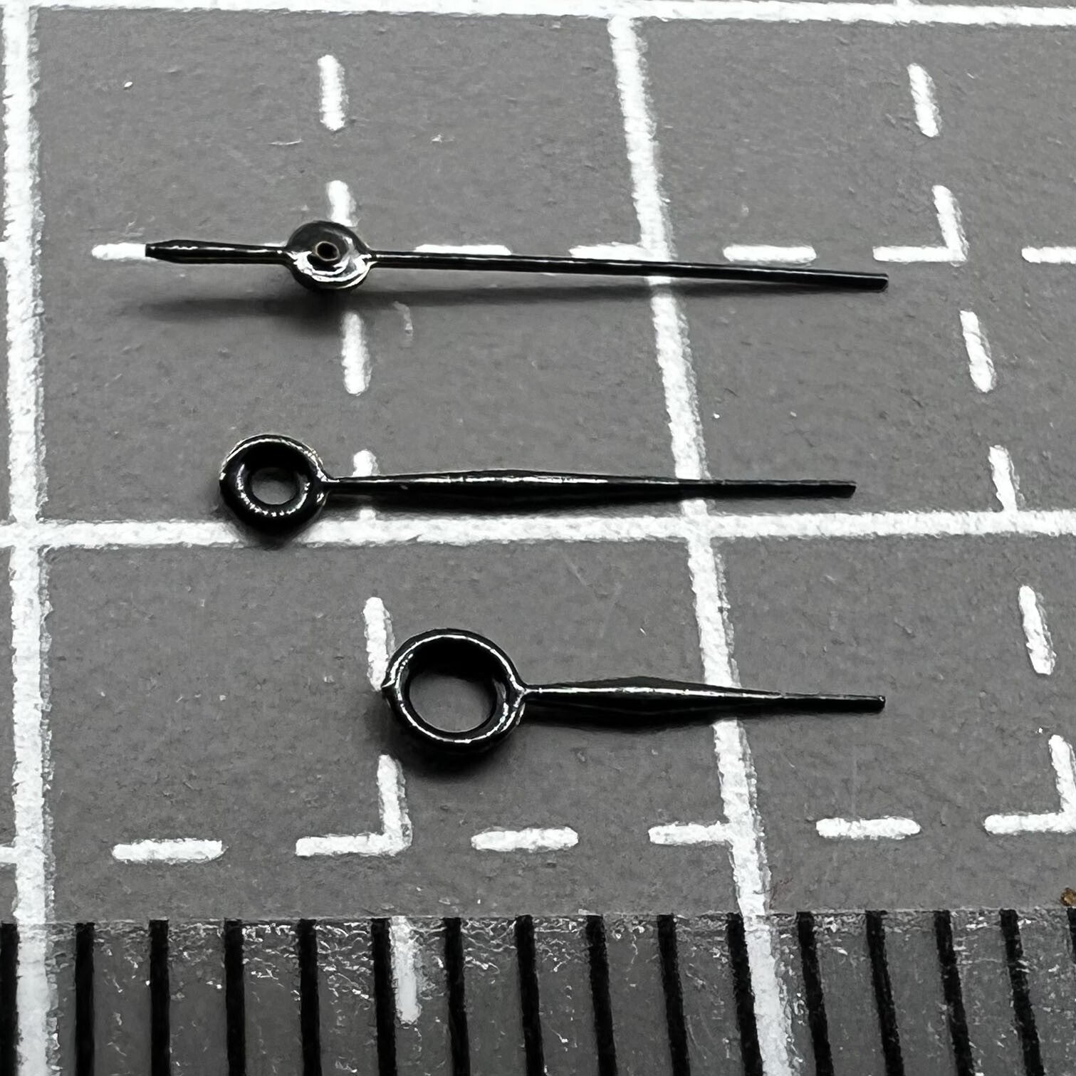 12mm black painted watch hands set for Miyota 2035 movement with precise fit and style