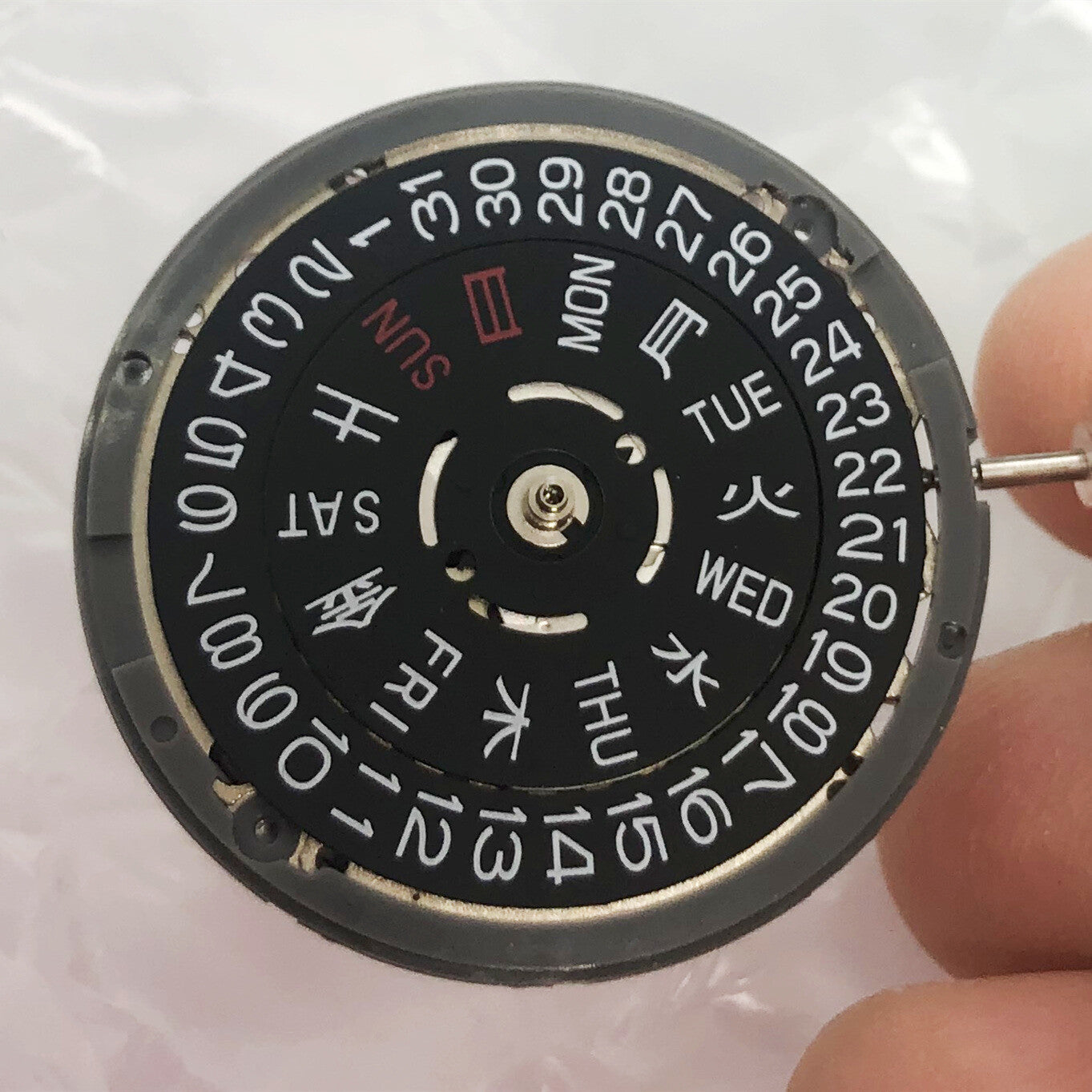 Mouvement de montre mécanique SEIKO NH36 noir, date, couronne 3/3,8 heures