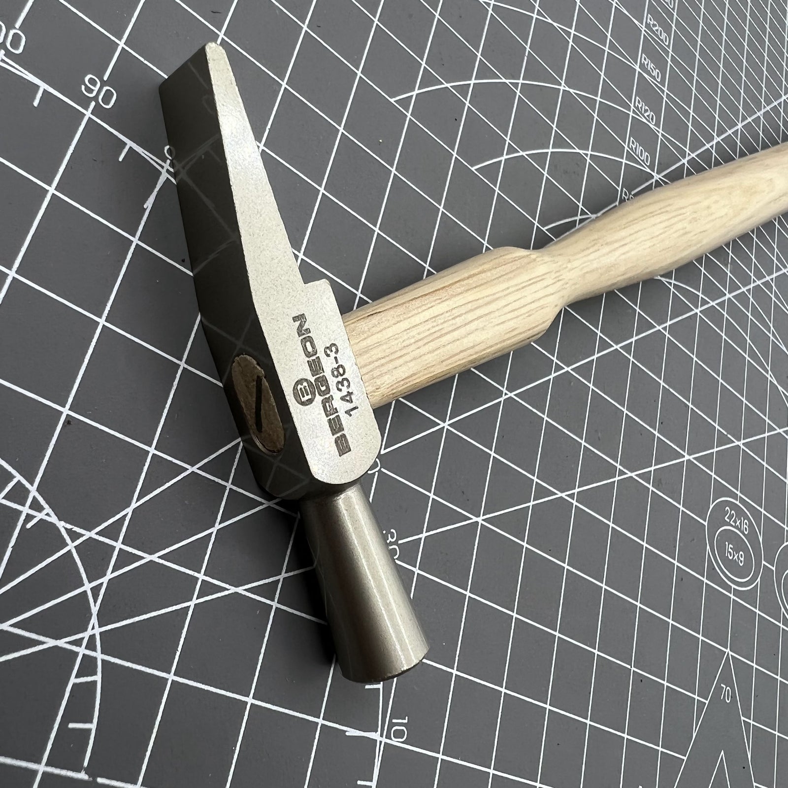 Bergeon 1438-3 Swiss Made watch hammer, 70mm length, 10.5mm head, perfect for precise watch repairs.