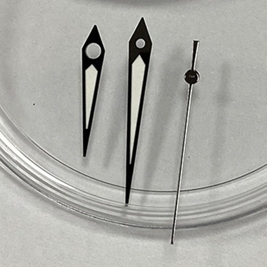 15.5mm black trim green luminous watch hands for NH35 NH36 movement, precise fit.