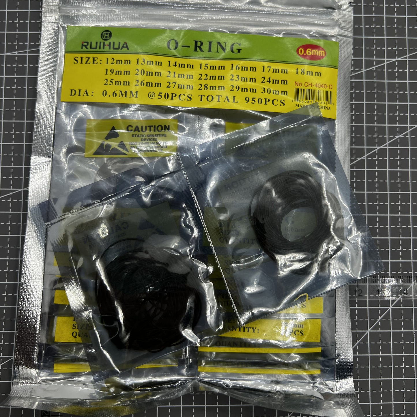 0.6mm(950pcs) Thickness Waterproof Rubber O-Ring Seal Gasket For Watch Back Case